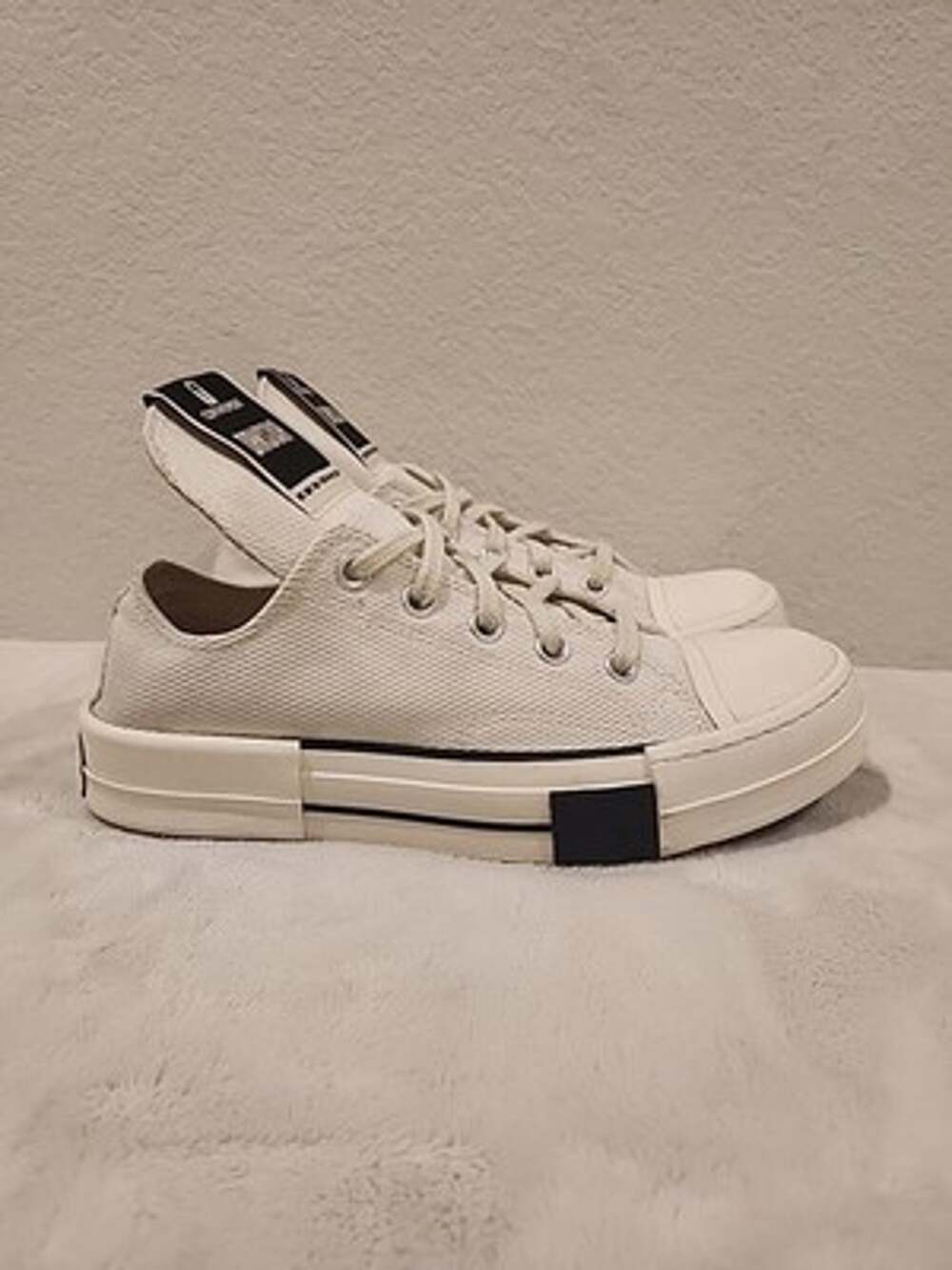 Converse x Rick Owens DRKSHDW TURBODRK Chuck 70 Low White Sneakers W8.5 M6.5